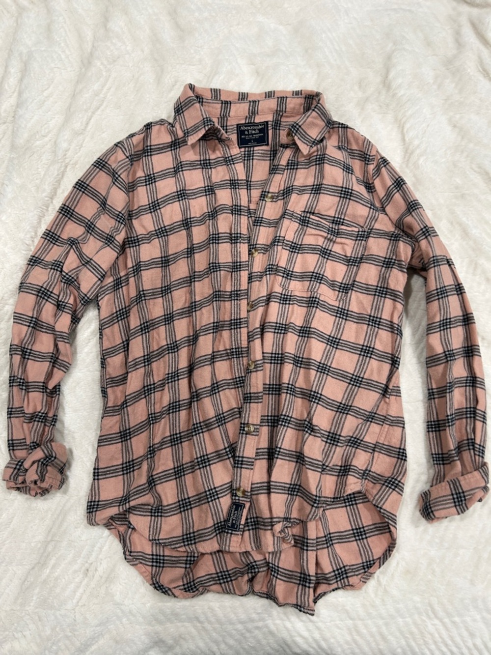 Abercrombie & Fitch Pink Plaid Button-Up Shirt